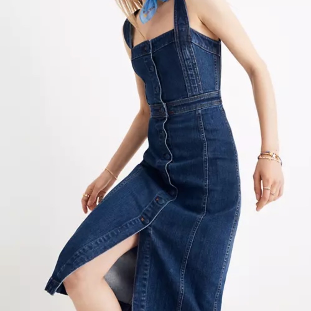 Madewell button down overall dress